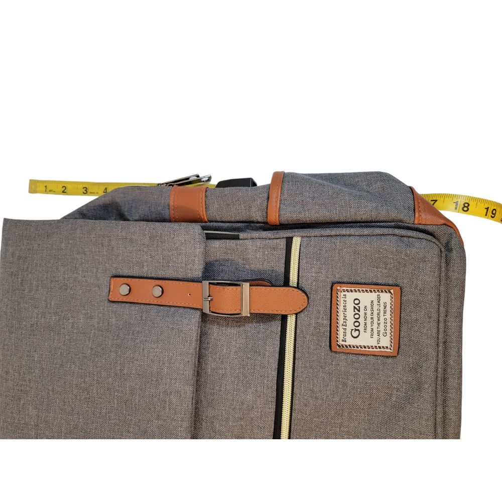 Canvas Grey 15.6" Laptop Backpack USB Charging Port - British Vintage Style - Picture 10 of 15